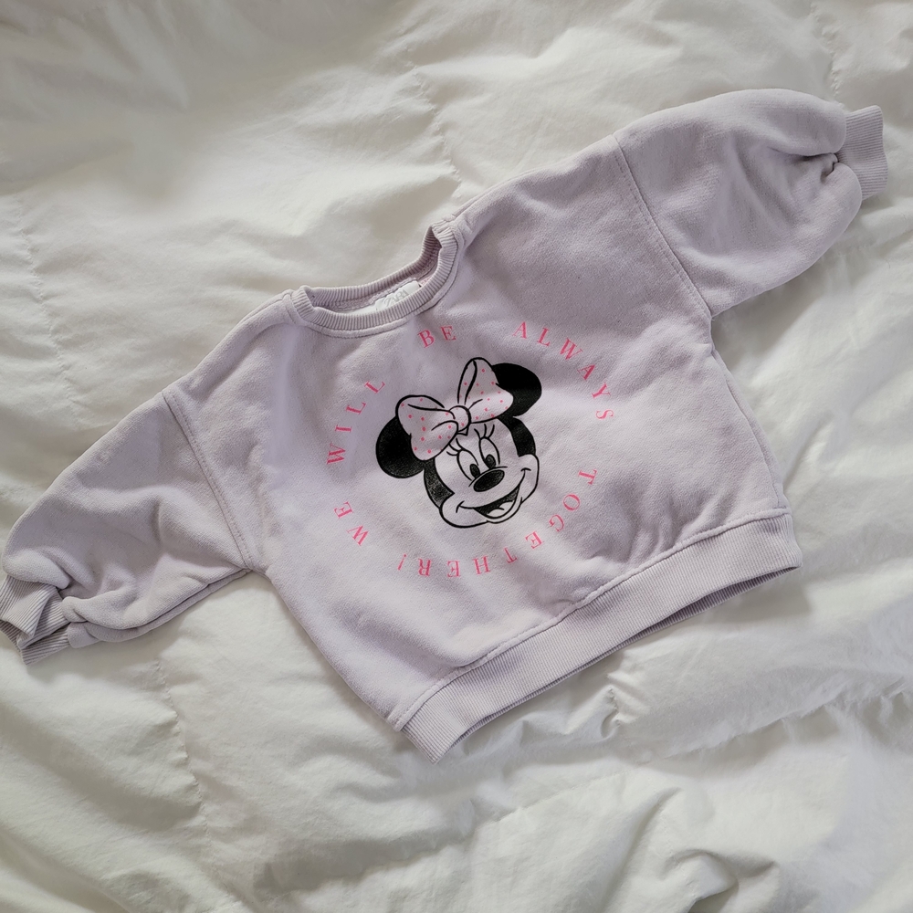 Zara X Disney Adorable Kids Minnie Mouse Lavender Sweatshirt